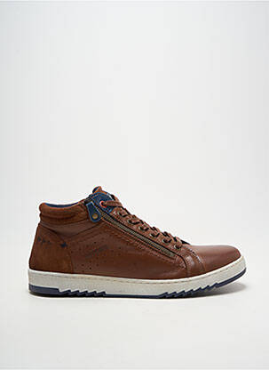 Baskets fermeture zip et lacets bout rond marron COTEMER homme