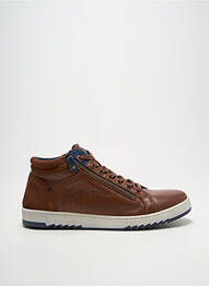 Baskets fermeture zip et lacets bout rond marron COTEMER homme