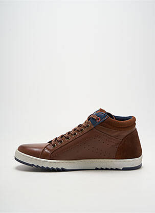 Baskets fermeture zip et lacets bout rond marron COTEMER homme
