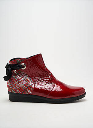 Bottines/boots bout rond talon plat jusqu'à 3cm rouge INEA femme