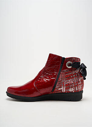 Bottines/boots bout rond talon plat jusqu'à 3cm rouge INEA femme