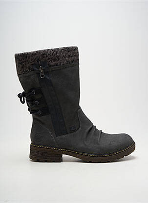 Bottes bout rond talon plat jusqu'à 3cm gris RIEKER femme