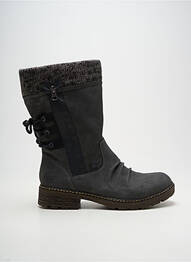 Bottes bout rond talon plat jusqu'à 3cm gris RIEKER femme