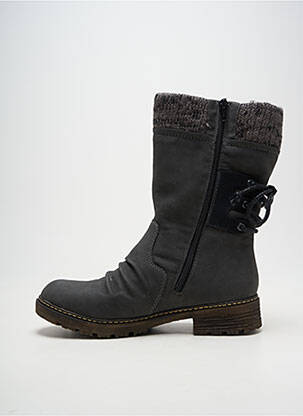 Bottes bout rond talon plat jusqu'à 3cm gris RIEKER femme