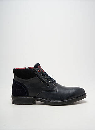 Bottines/boots fermeture zip et lacets talon bas bleu COTEMER homme