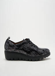 Baskets tissage satiné talon de 4 à 6cm noir WONDERS femme
