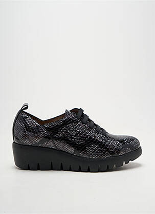 Baskets tissage satiné talon de 4 à 6cm noir WONDERS femme