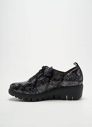 Baskets tissage satiné talon de 4 à 6cm noir WONDERS femme