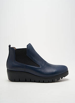 Bottines/boots matière lisse talon de 4 à 6cm bleu WONDERS femme