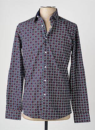 Chemise manches longues imprimé fantaisie bleu RECYCLED ART WORLD homme