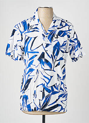 Chemise manches courtes col tailleur bleu GARCIA homme