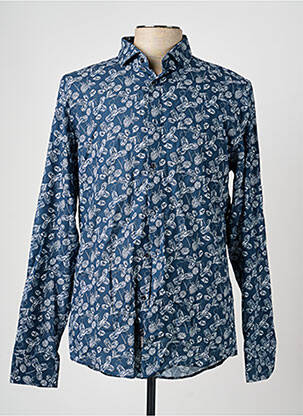 Chemise manches longues coupe cintrée bleu RECYCLED ART WORLD homme