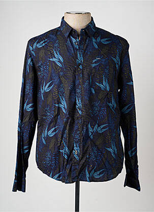 Chemise manches longues poches bleu GARCIA homme