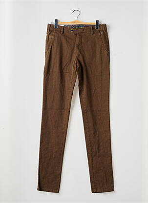 Pantalon chino tissage chiné taille normale marron MEYER homme