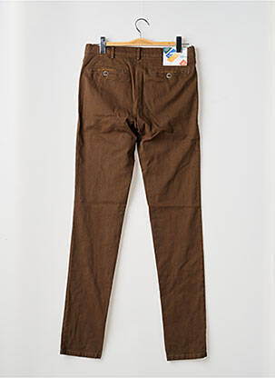 Pantalon chino tissage chiné taille normale marron MEYER homme
