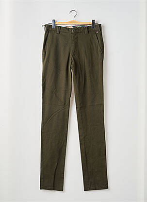 Pantalon chino fermeture zippée sous rabat avec crochet taille normale vert MEYER homme