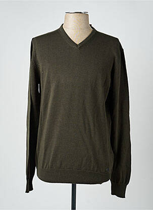 Pull stretch manches longues vert RECYCLED ART WORLD homme