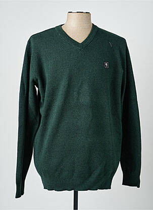 Pull col v manches longues vert GARCIA homme