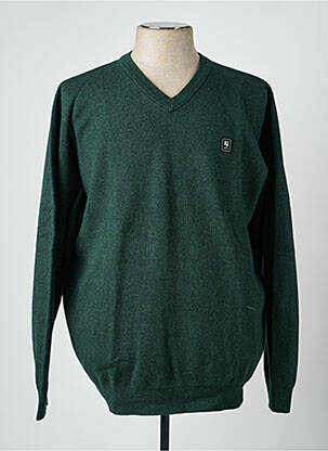 Pull col v manches longues vert GARCIA homme