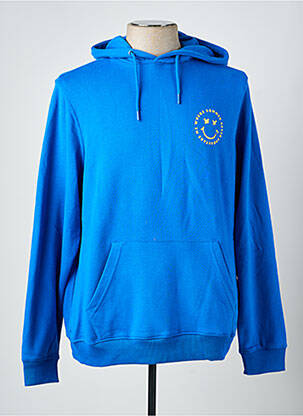 Sweat-shirt à capuche tissage jersey manches longues bleu BLEND homme