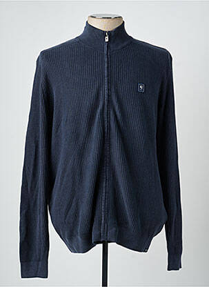 Gilet manches longues tissage chiné bleu GARCIA homme