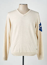 Pull col v manches longues beige FREEMAN T.PORTER homme