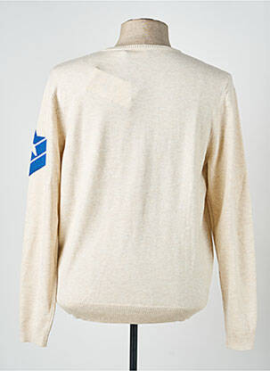 Pull col v manches longues beige FREEMAN T.PORTER homme