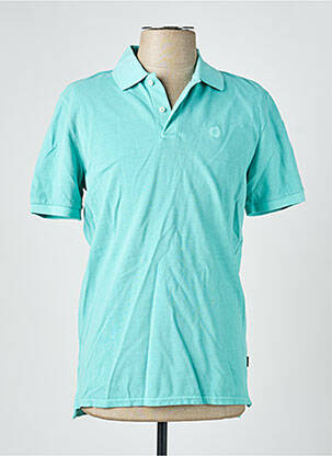 Polo stretch manches courtes bleu ECOALF homme