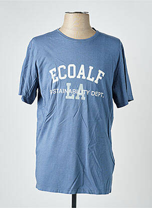 T-shirt coupe cintrée manches courtes bleu ECOALF homme