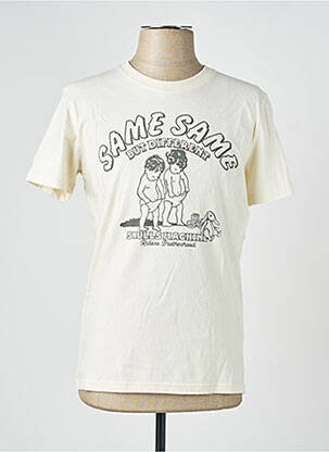 T-shirt bio manches courtes beige SKULLS MACHINE homme