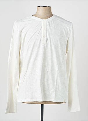T-shirt col tunisien manches longues beige FREEMAN T.PORTER homme