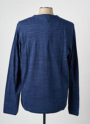 T-shirt tissage chiné manches longues bleu BLEND homme