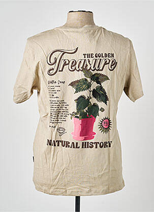 T-shirt coupe cintrée manches courtes beige BLEND homme