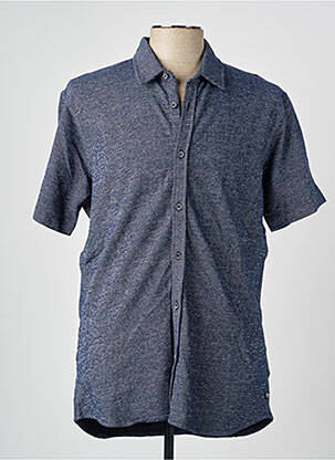 Chemise manches courtes coupe cintrée bleu PETROL INDUSTRIES homme
