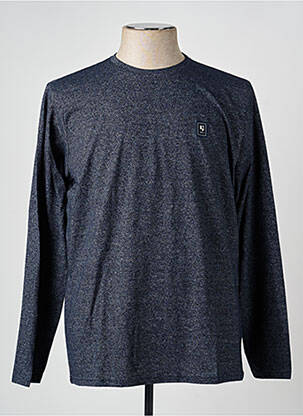 T-shirt tissage chiné manches longues bleu GARCIA homme