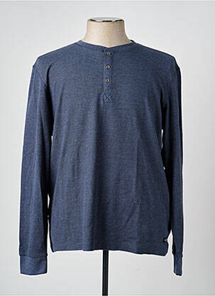 T-shirt tissage chiné manches longues bleu BLEND homme