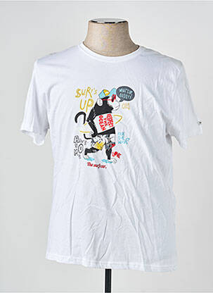 T-shirt stretch manches courtes blanc THE SURFCAR homme