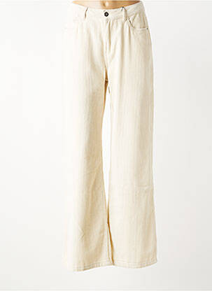 Pantalon large fermeture zippée sous rabat boutonné taille normale beige B.YOUNG femme