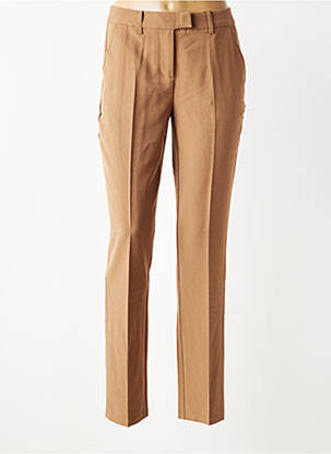 Pantalon slim tissage popeline taille normale marron BRANDTEX femme