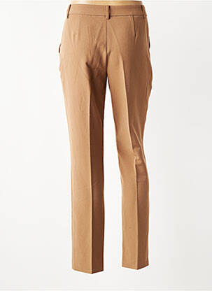 Pantalon slim tissage popeline taille normale marron BRANDTEX femme