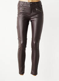 Pantalon slim stretch taille normale marron B.YOUNG femme