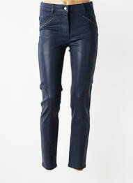 Pantalon slim tissage enduit taille normale bleu JULIE GUERLANDE femme