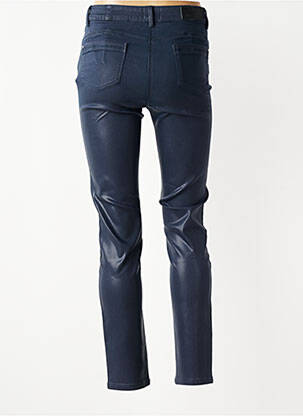 Pantalon slim tissage enduit taille normale bleu JULIE GUERLANDE femme