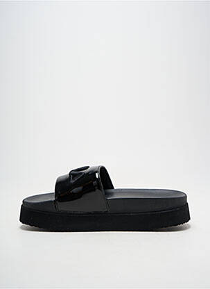 Mules/sabots tissage satiné talon de 4 à 6cm noir FILA femme