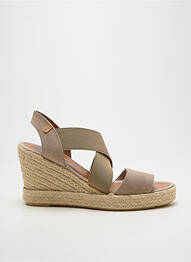 Espadrilles bout ouvert talon de 7 à 9cm beige VERBENAS femme