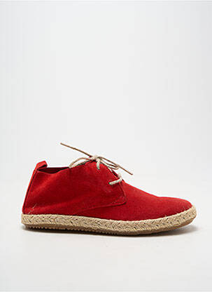 Espadrilles fermeture lacets talon plat jusqu'à 3cm rouge BENSIMON femme
