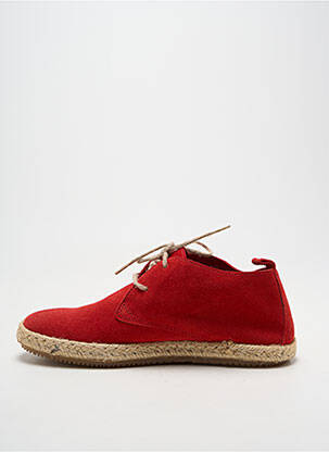 Espadrilles fermeture lacets talon plat jusqu'à 3cm rouge BENSIMON femme