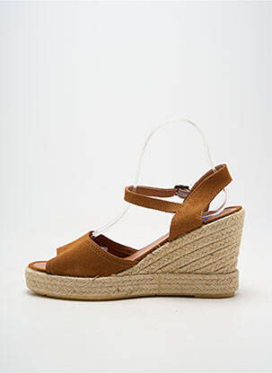Espadrilles fermeture boucle(s) talon de 7 à 9cm marron VERBENAS femme