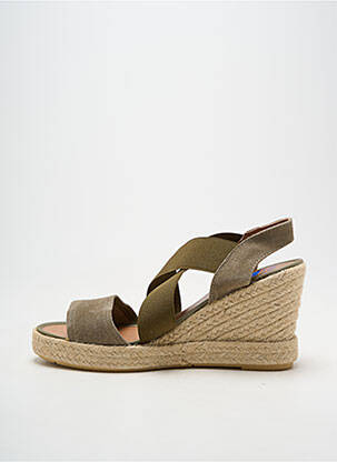 Espadrilles bout ouvert talon de 7 à 9cm vert VERBENAS femme