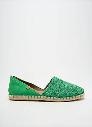 Espadrilles bout rond talon plat jusqu'à 3cm vert VERBENAS femme